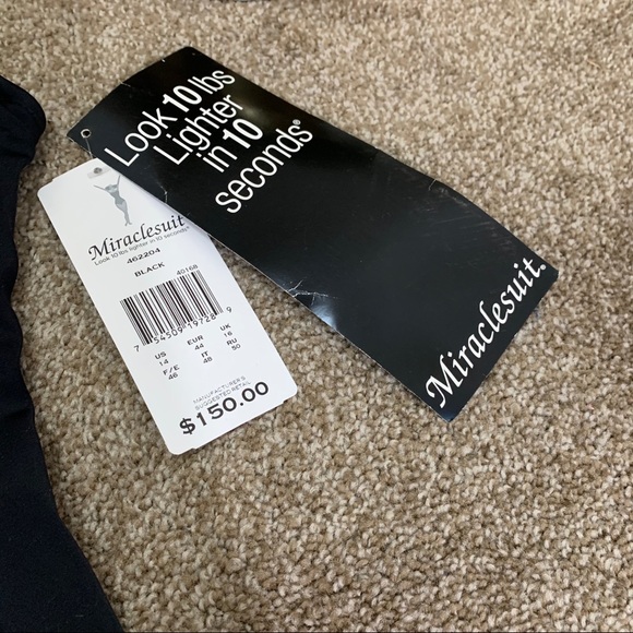 Miraclesuit V-Neck One Piece Swimsuit Black 14 - Picture 4 of 10